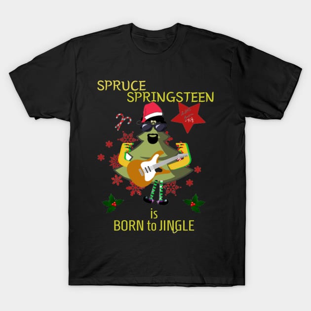 Christmas, Xmas, Spruce Springsteen, Cute, Funny, the Boss, T-Shirt by fantaztee.com